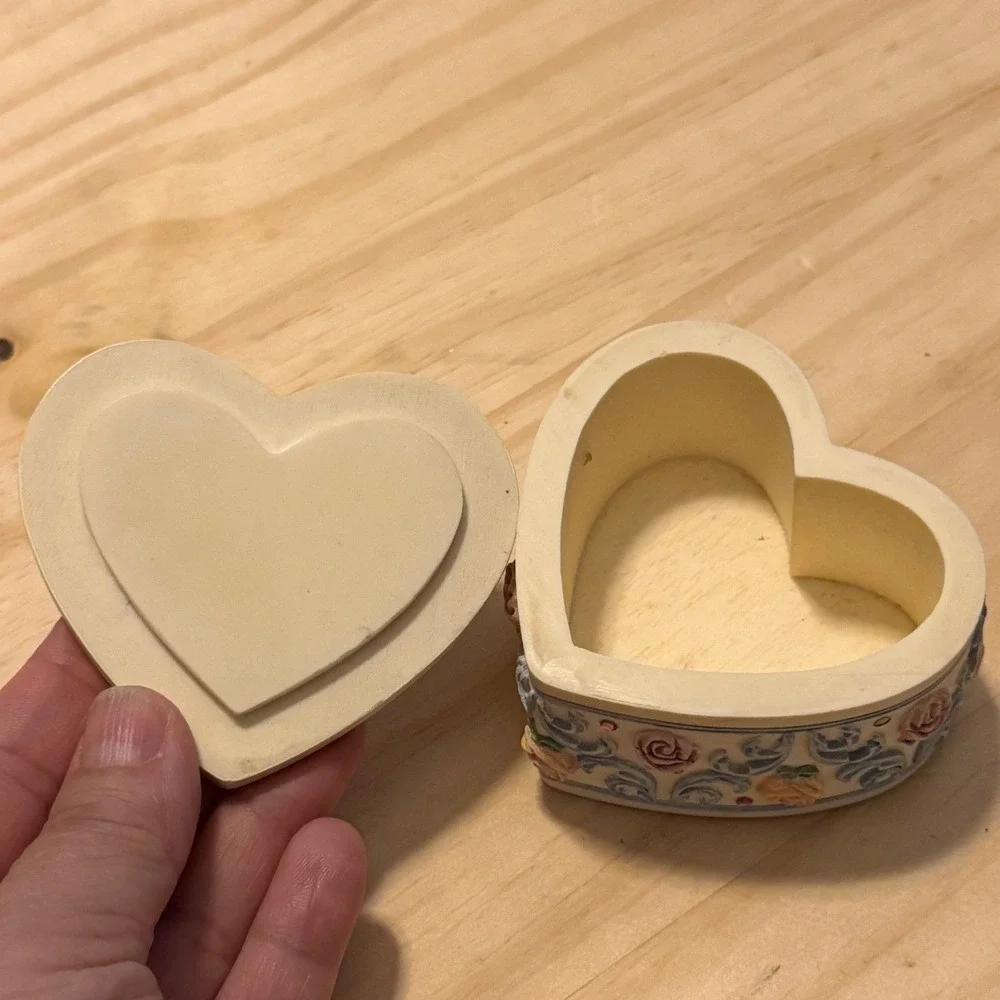Victorian Keepsake Box Heart Roses Trinket Box Nance Ehlers by Crystallite